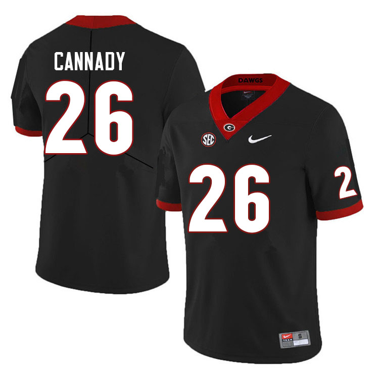 Georgia Bulldogs #26 Jehlen Cannady College Football Jerseys Sale-Black Anniversary